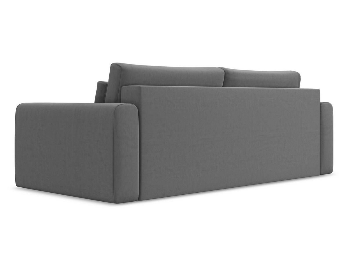 3-SITZER SOFA mit Schlaffunktion Samt Stoff Grau - Schwarz/Grau, Kunststoff/Textil (238/82/105cm) - Makamii