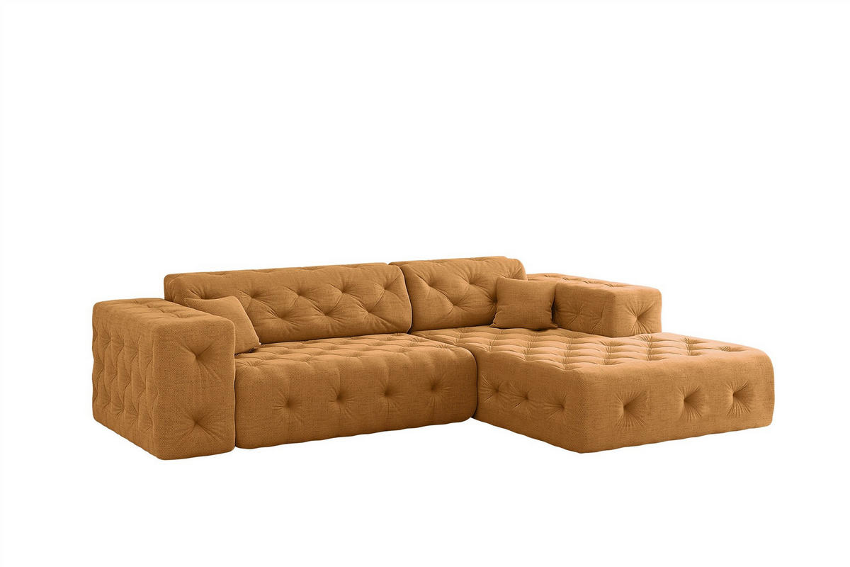 ECKSOFA Chantal In Moly - Orange, Holzwerkstoff/Textil (266/171cm) - Fun Möbel