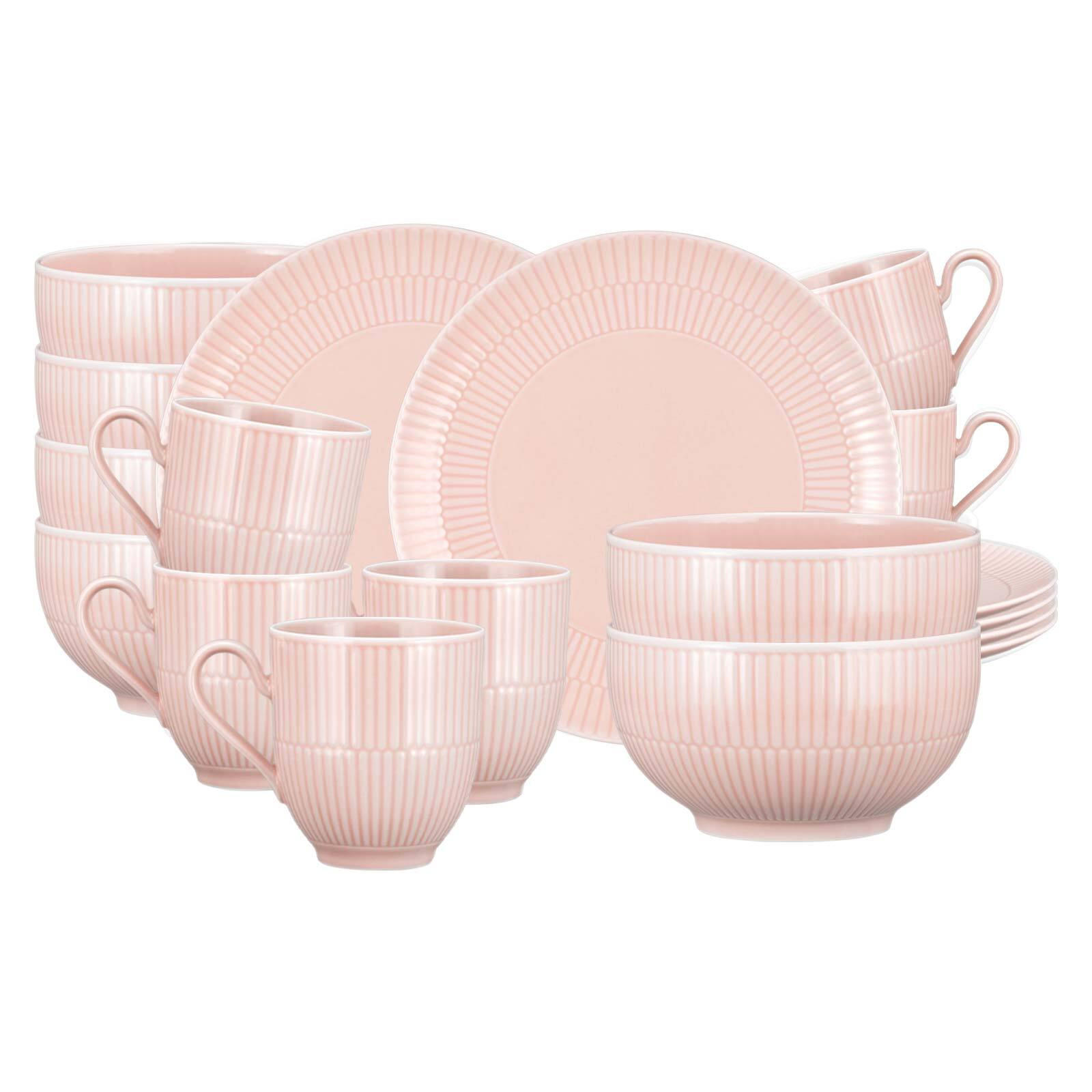 FRÜHSTÜCKS-SET Amina Rosé 18er Set - Rosa, Keramik (1/1/1cm) - Seltmann Weiden