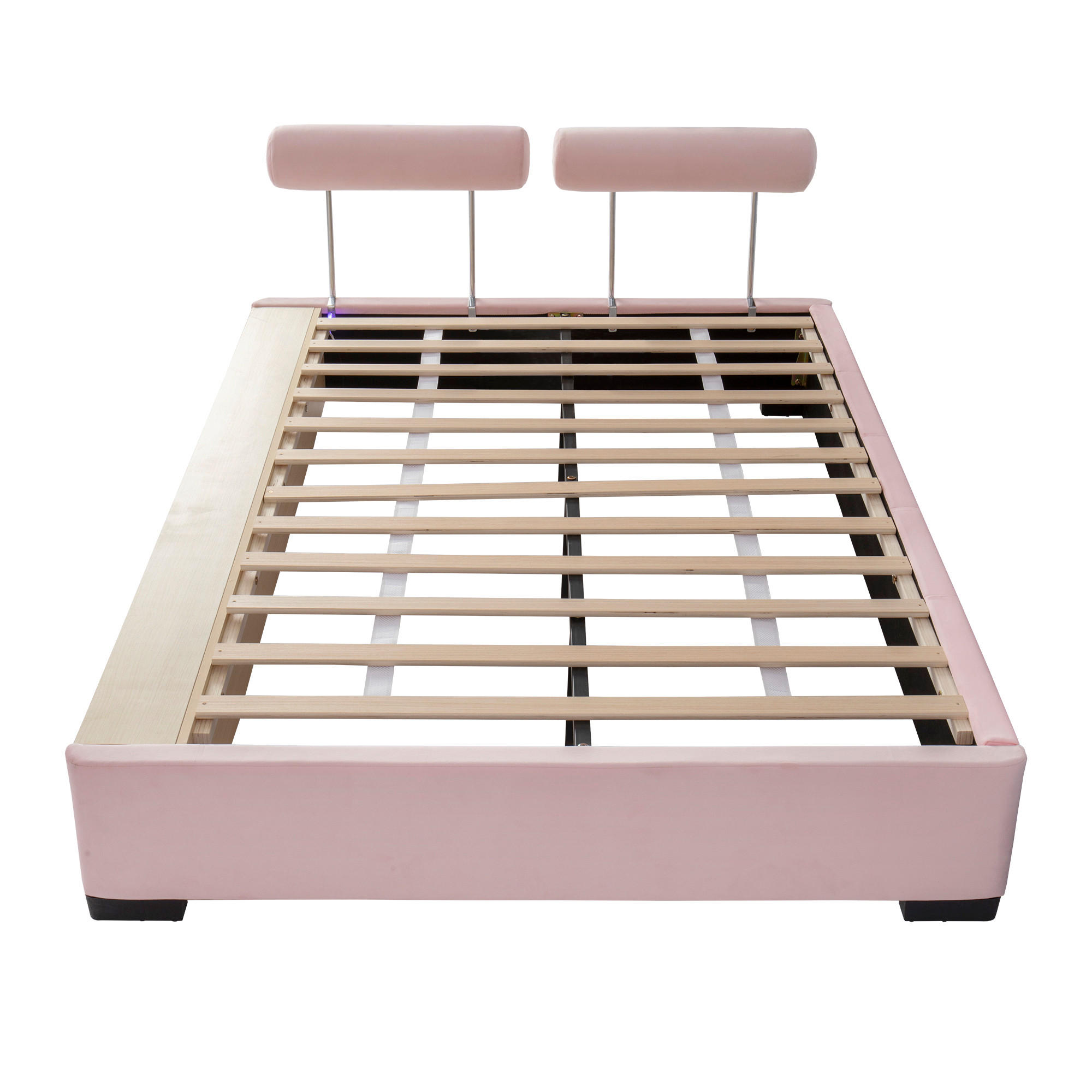POLSTERBETT 140/200 cm DE-32711 mit LED-Seitenregal Rosa - Pink, Holzwerkstoff (140/200cm) - ComfortXL