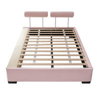 POLSTERBETT 140/200 cm DE-32711 mit LED-Seitenregal Rosa - Pink, Holzwerkstoff (140/200cm) - ComfortXL