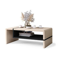 COUCHTISCH rechteckig Beige - Schwarz matt 100/60/40 cm - Beige/Schwarz, Holzwerkstoff (60/100/40cm) - designimpex