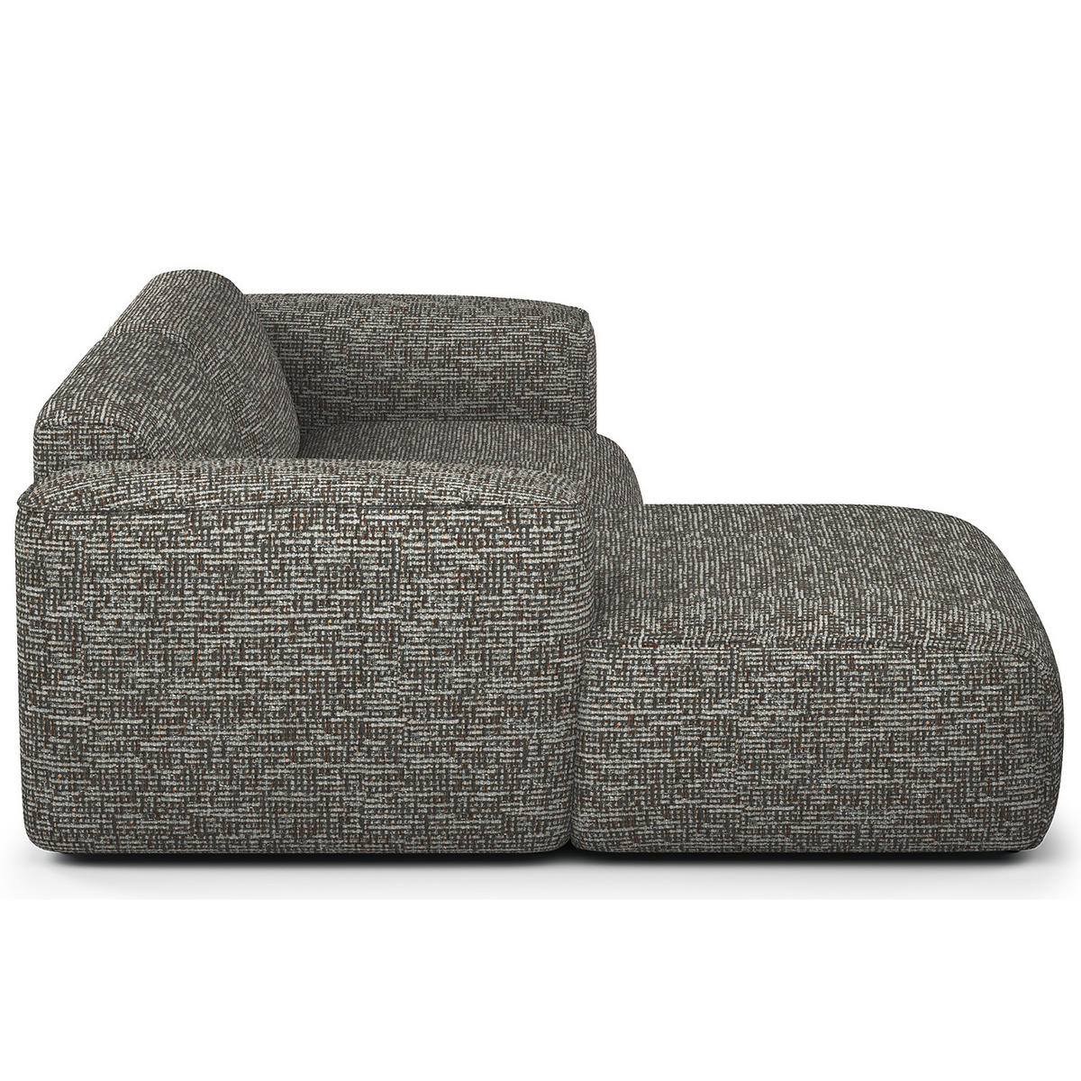 ECKSOFA mit XL-Longchair - Schwarz/Grau, Kunststoff/Textil (260/171cm) - home24