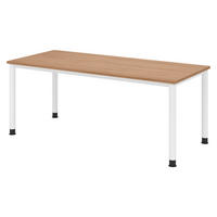 SCHREIBTISCH Serie-H 80/180/74 cm in Nussbaumfarben/Weiß - Nussbaumfarben/Weiß, Holzwerkstoff (80/180/74cm) - bümö