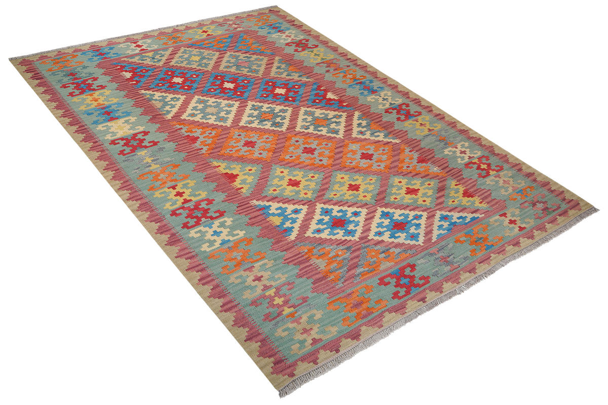 HANDWEBTEPPICH Kelim Gashgai Rot 249/184 cm Schurwolle - Rot, Textil (184/249cm) - Looma