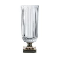 GLASVASE Vase Minerva Platin auf Fuß, Kristallglas, 40 cm - Silberfarben, Glas (16/40.3/16cm) - Nachtmann