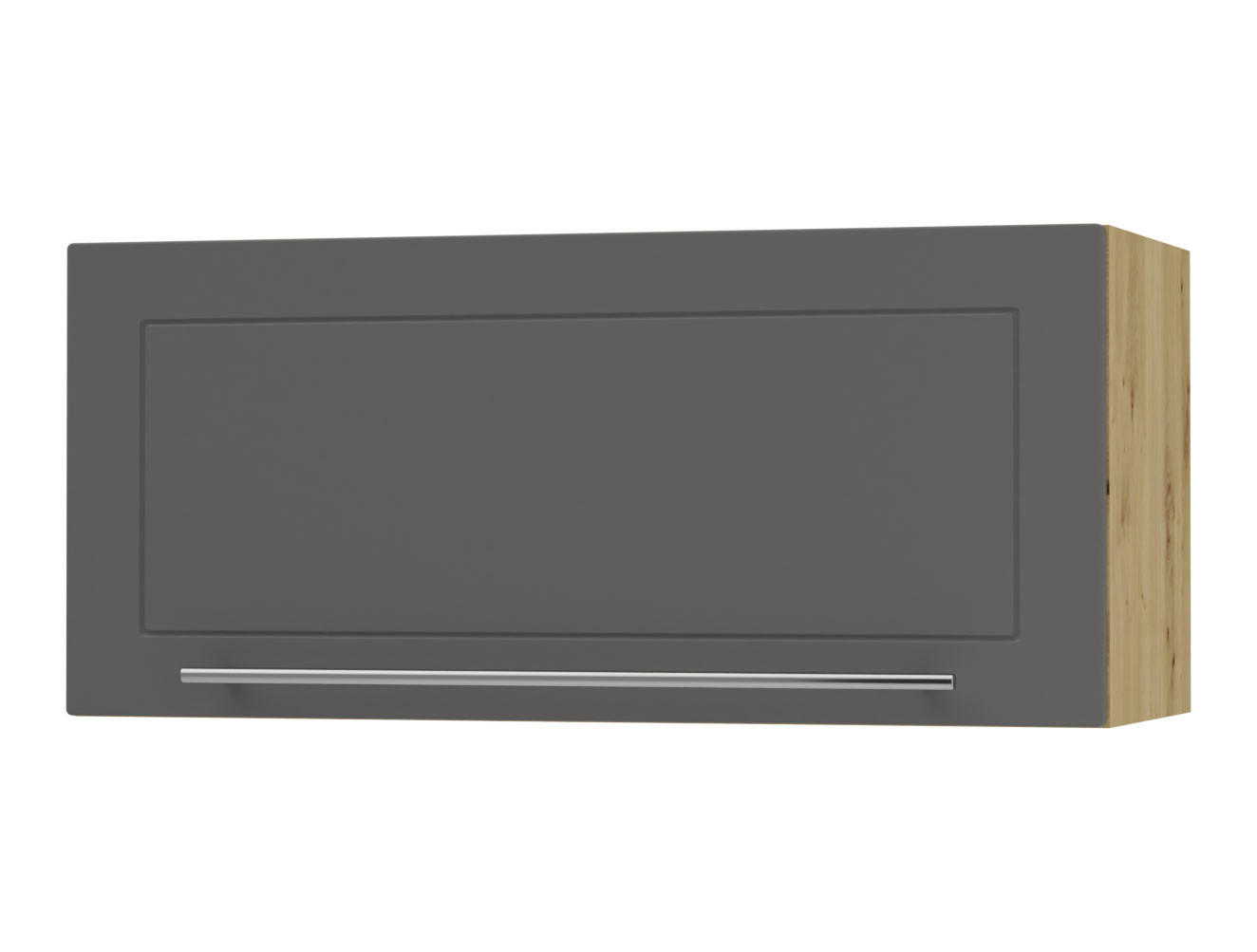 KLAPPHÄNGESCHRANK Kvantum W4B/80-AV Graphit Matt / Eiche Artisan Matt 80 / 32,5 / 36cm - Graphitfarben/Eiche Artisan, Holz/Holzwerkstoff (80/36/32.5cm) - Feldmann-Wohnen