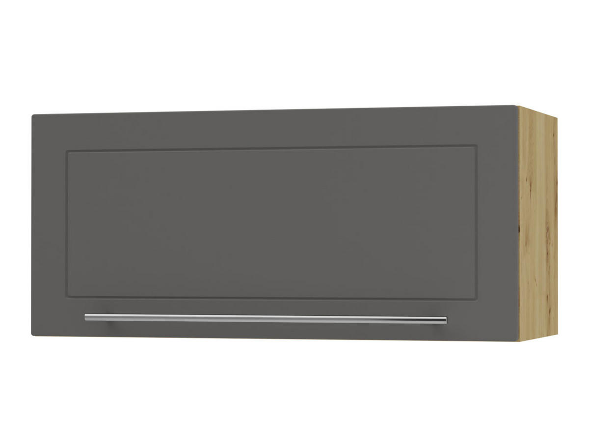 KLAPPHÄNGESCHRANK Kvantum W4B/80-AV Graphit Matt / Eiche Artisan Matt 80 / 32,5 / 36cm - Graphitfarben/Eiche Artisan, Holz/Holzwerkstoff (80/36/32.5cm) - Feldmann-Wohnen