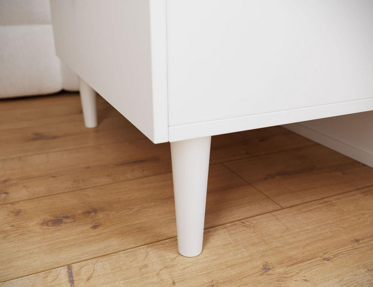 NACHTTISCH - Nachtkästchen Aries 60 - Weiß - Weiß, Holzwerkstoff (60/55/40cm) - Möblo