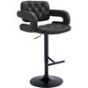 BARHOCKER Lederlook schwarz - Schwarz, Textil/Metall (62/103/55cm) - CLP