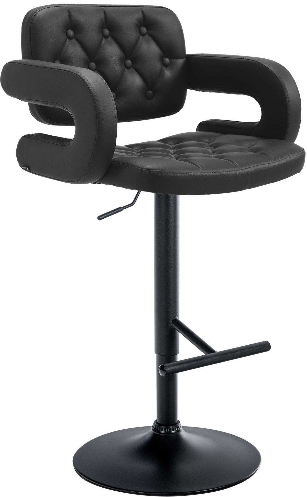 BARHOCKER Lederlook schwarz - Schwarz, Textil/Metall (62/103/55cm) - CLP