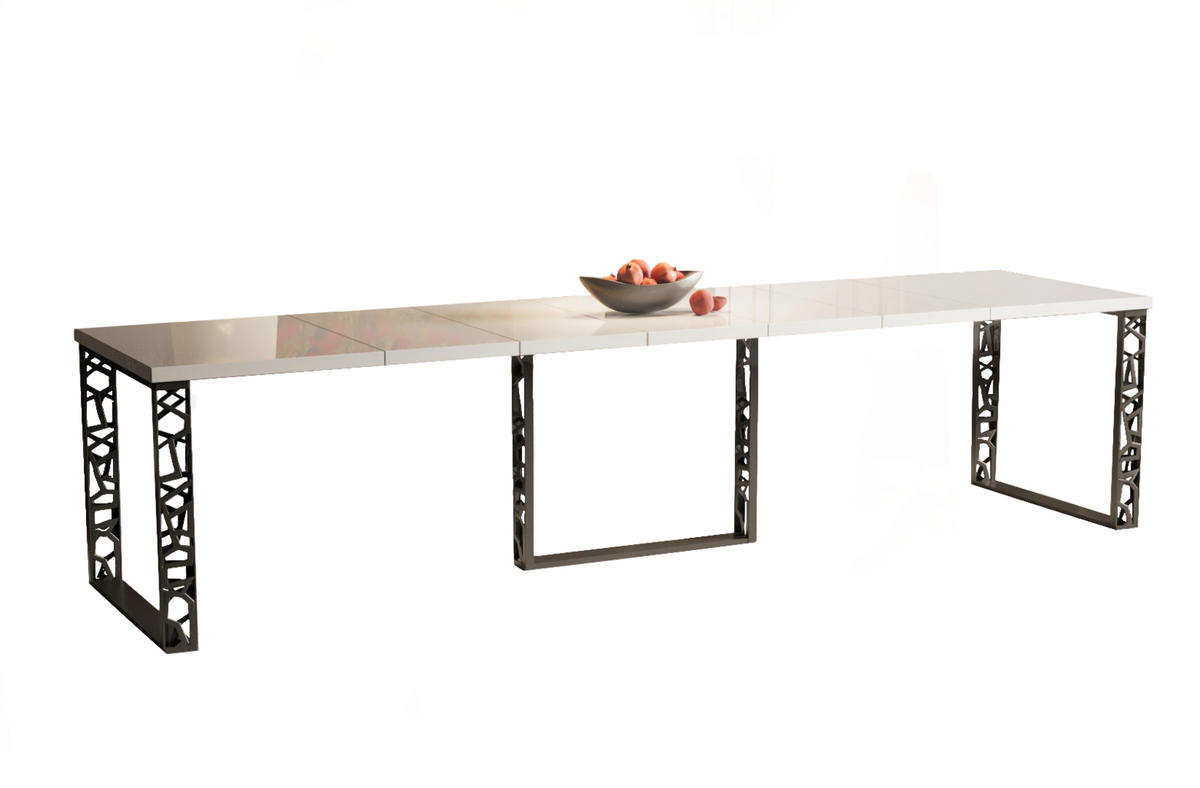 ESSTISCH Ewerest Max ausziehbar - Weiß Hochglanz, Holzwerkstoff (130/85/76cm) - Endo-Moebel