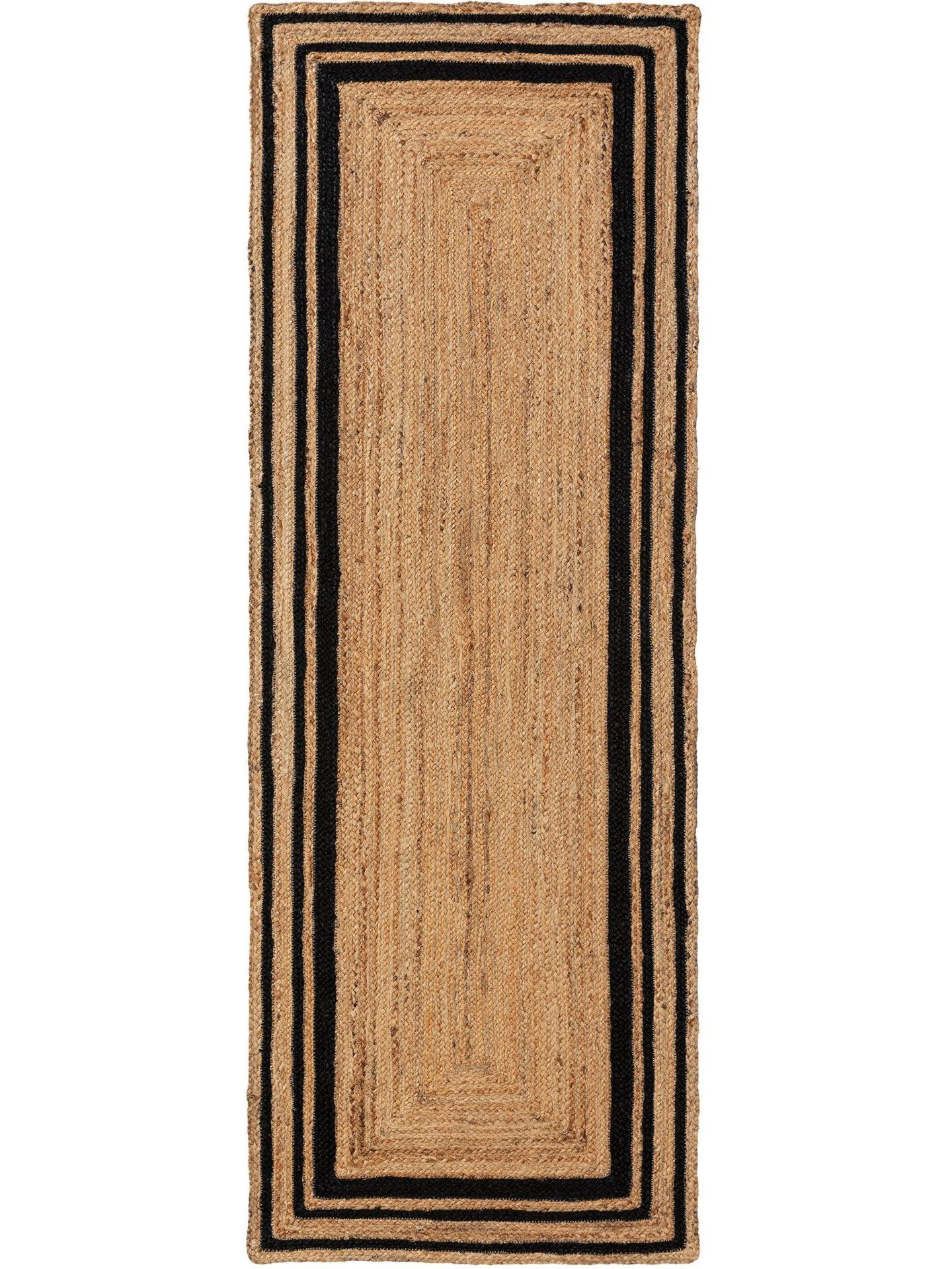 JUTELÄUFER Jutta Schwarz 70x200 cm - Schwarz, Naturmaterialen (70/1cm) - KUNSTLOFT