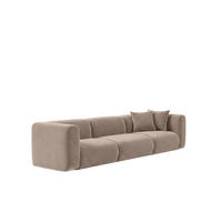 SOFA 3-Sitzer, Velvet-Stoff Bluvel, Latte, GRETA - Hellbraun, Holz (319/70/89cm) - Kaiser Möbel