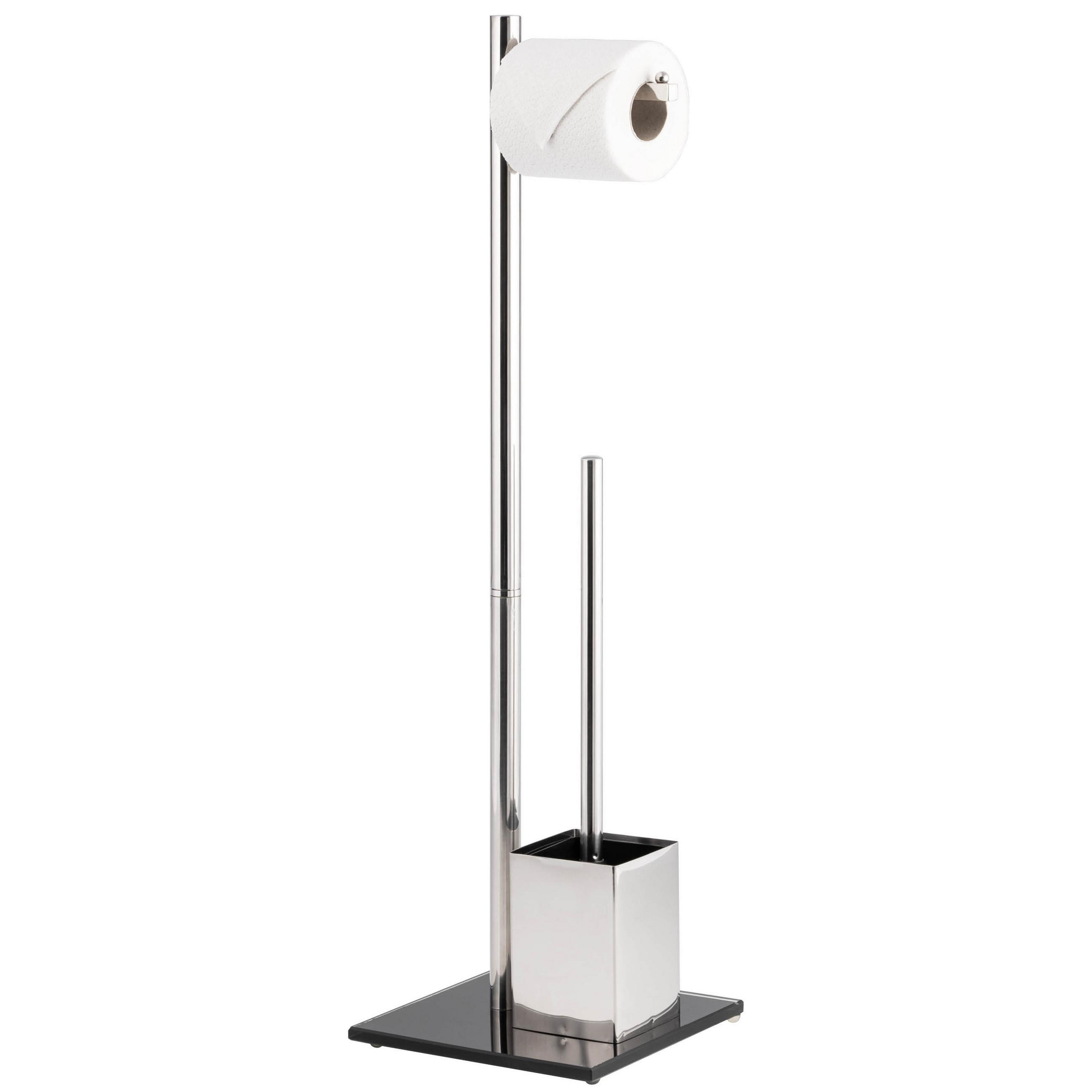 WC-STÄNDER, schwarz, Edelstahl - Schwarz, Metall (20/70/20cm) - bremermann