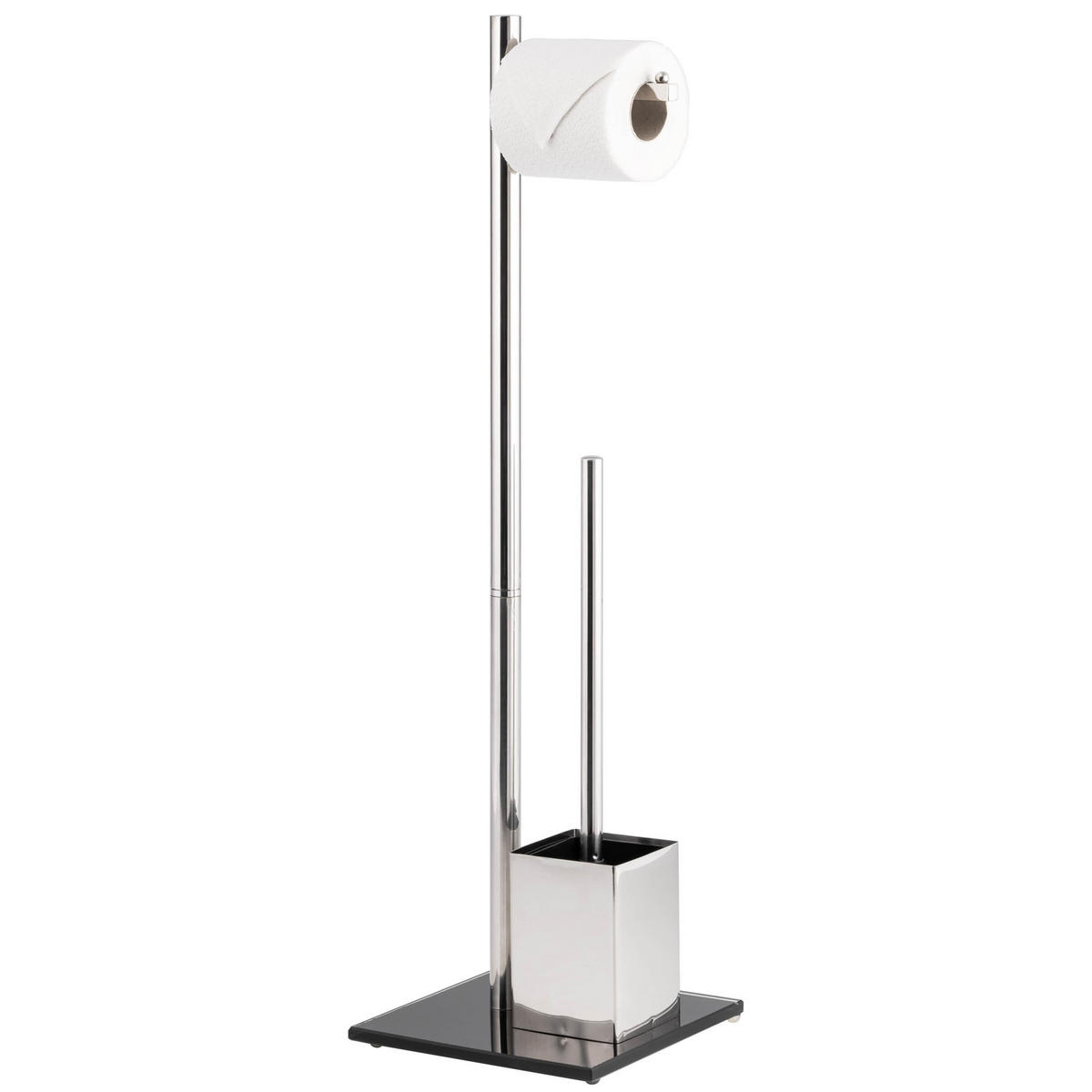WC-STÄNDER, schwarz, Edelstahl - Schwarz, Metall (20/70/20cm) - bremermann