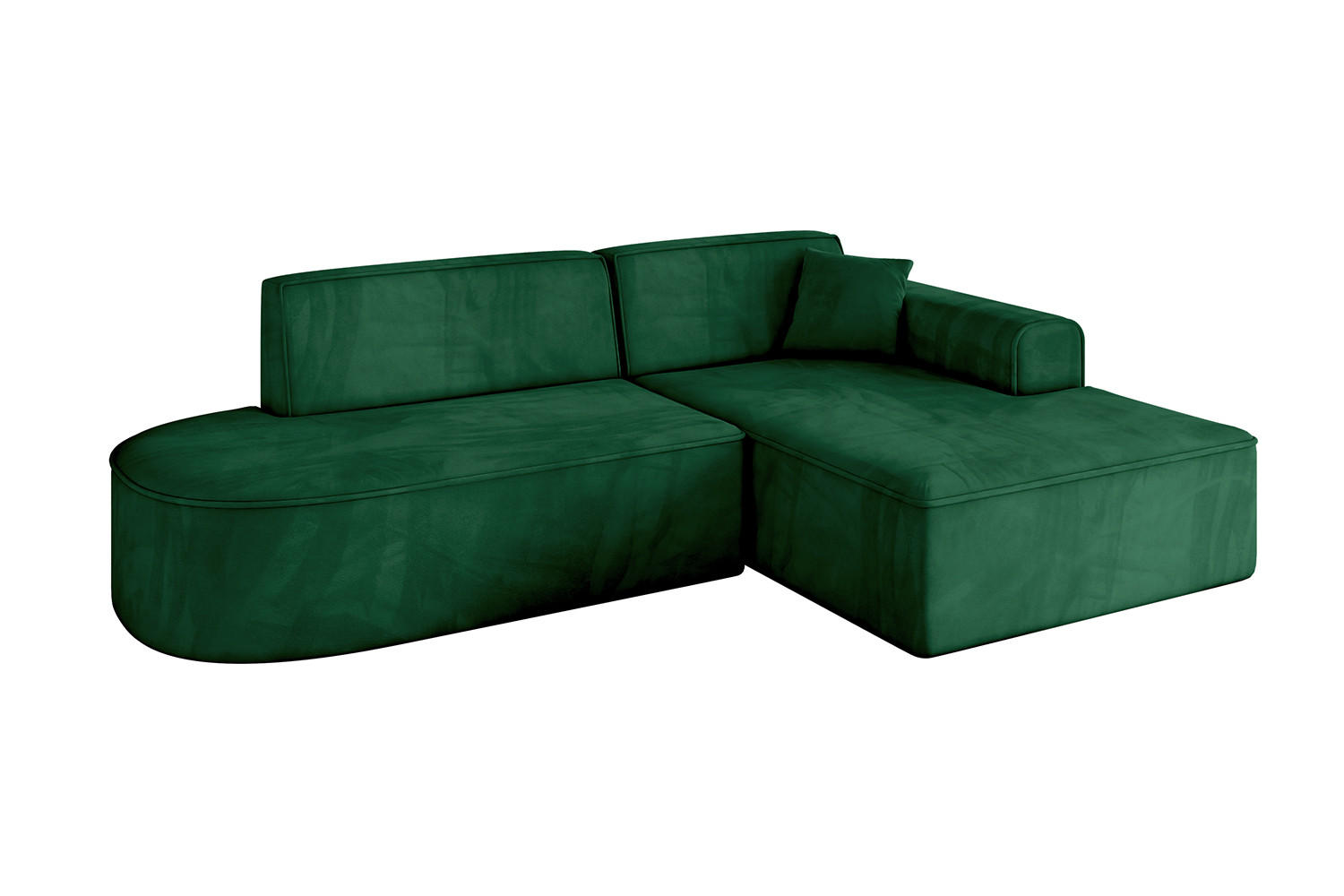 ECKSOFA Ottomane Rechts IREA-L1-v3 - 234x171x79 cm Grün - Grün, Holzwerkstoff/Textil (171/234cm) - ALTDECOR