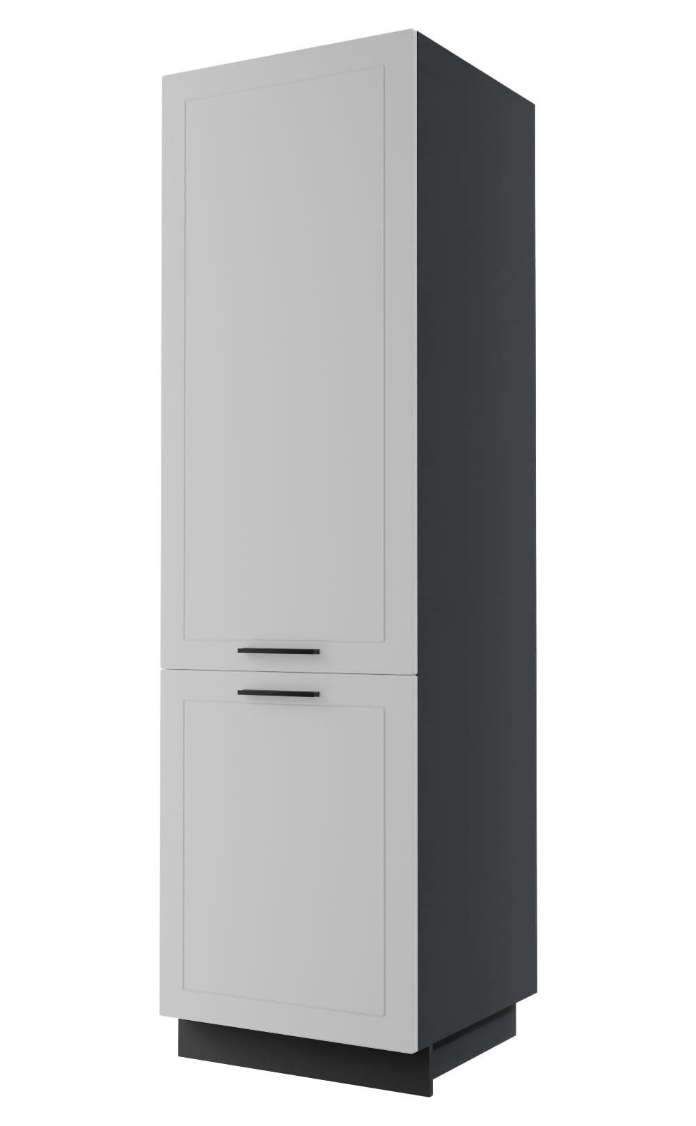 Feldmann-Wohnen Kühlschrankumbau Weiß, Schwarz 60x207x59 cm
