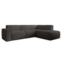 ECKSOFA L Form Didim Grau 292/220/78 cm – großes Sofa stilvoll & bequem R - Schwarz/Grau, Kunststoff/Textil (292/220cm) - AX Living