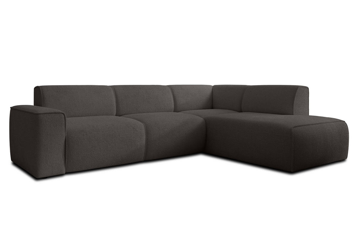 ECKSOFA L Form Didim Grau 292/220/78 cm – großes Sofa stilvoll & bequem R - Schwarz/Grau, Kunststoff/Textil (292/220cm) - AX Living