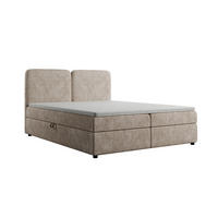 BOXSPRINGBETT BOHO 140x200 cm, Cappuccino Bouclé Toro, inkl. Bettkasten & Topper - Cappuccino, Textil (140/200cm) - Excellent Home
