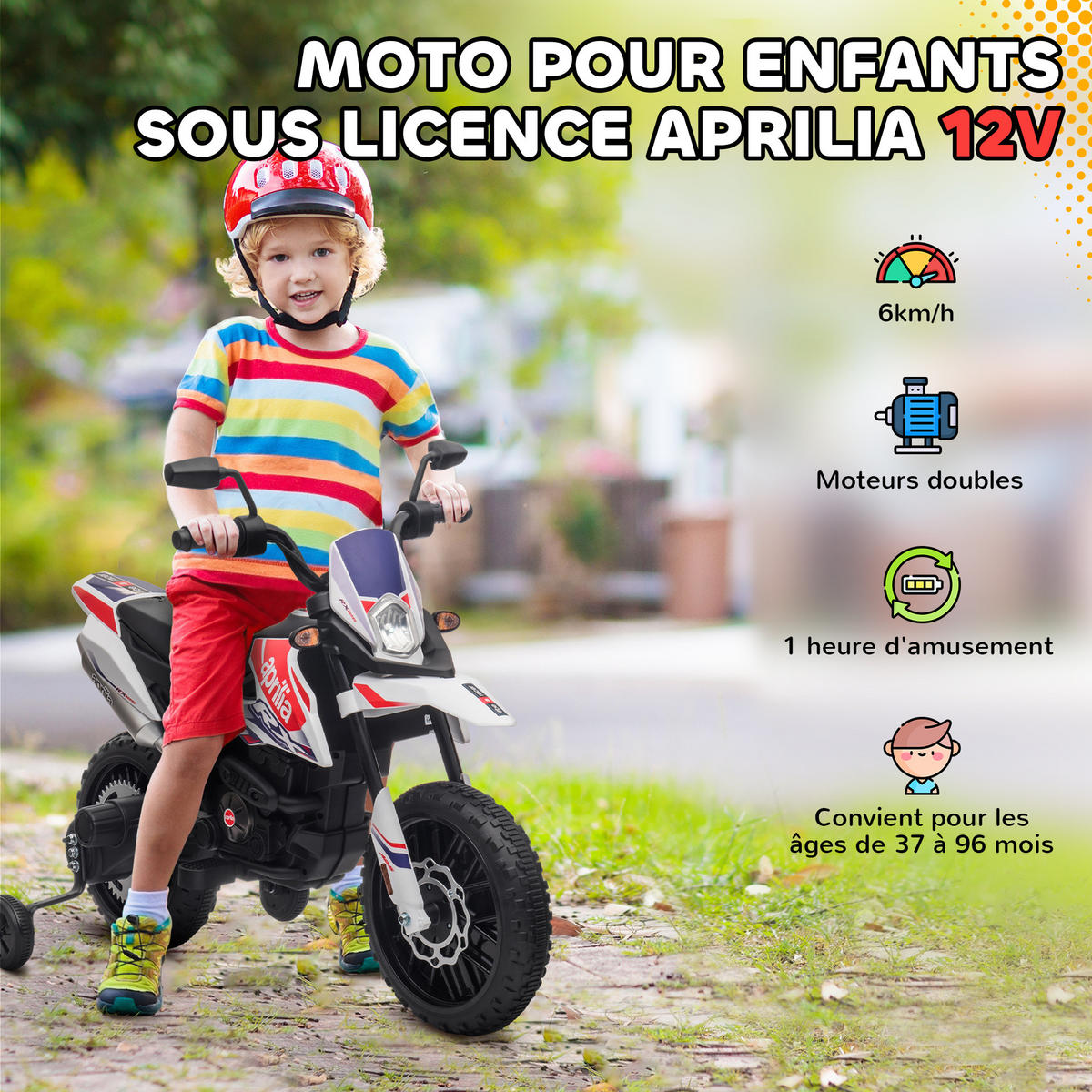 ELEKTRO-MOTORRAD DE-13144 Stützräder Weiß - Weiß, Kunststoff (106.5/56/80cm) - ComfortXL