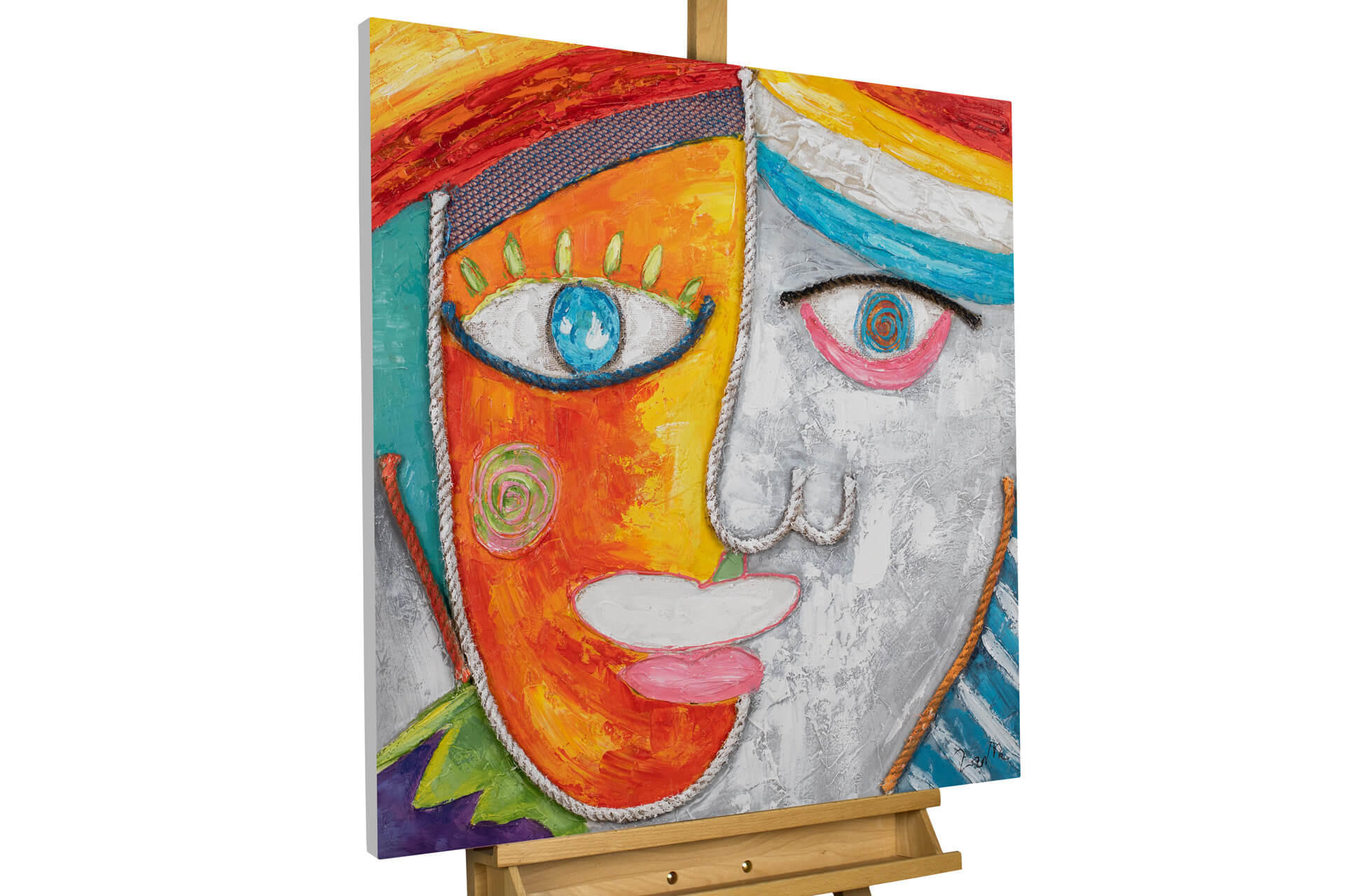 ACRYLBILD HANDGEMALT 80/80 cm - Multicolor, Holz/Textil (80/80cm) - KUNSTLOFT