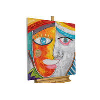 RUČNE MAĽOVANÝ AKRYLOVÝ OBRAZ 80/80 cm, viacfarebný, figurálny motív - viacfarebná, drevo/textil (80/80cm) - KUNSTLOFT