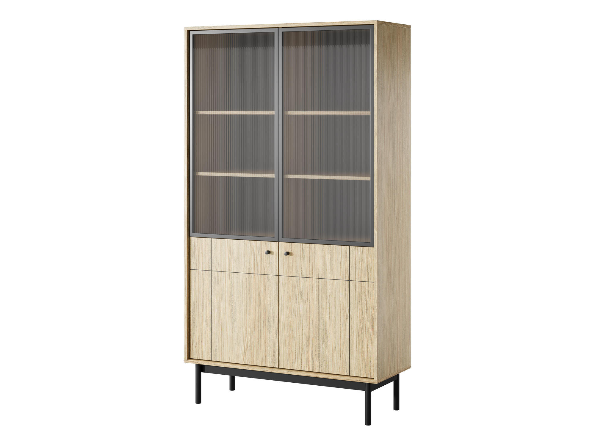 VITRINE JAPANDI Beige 104x39x185 cm - Beige, Holzwerkstoff (104/185/39cm) - FURNLUX