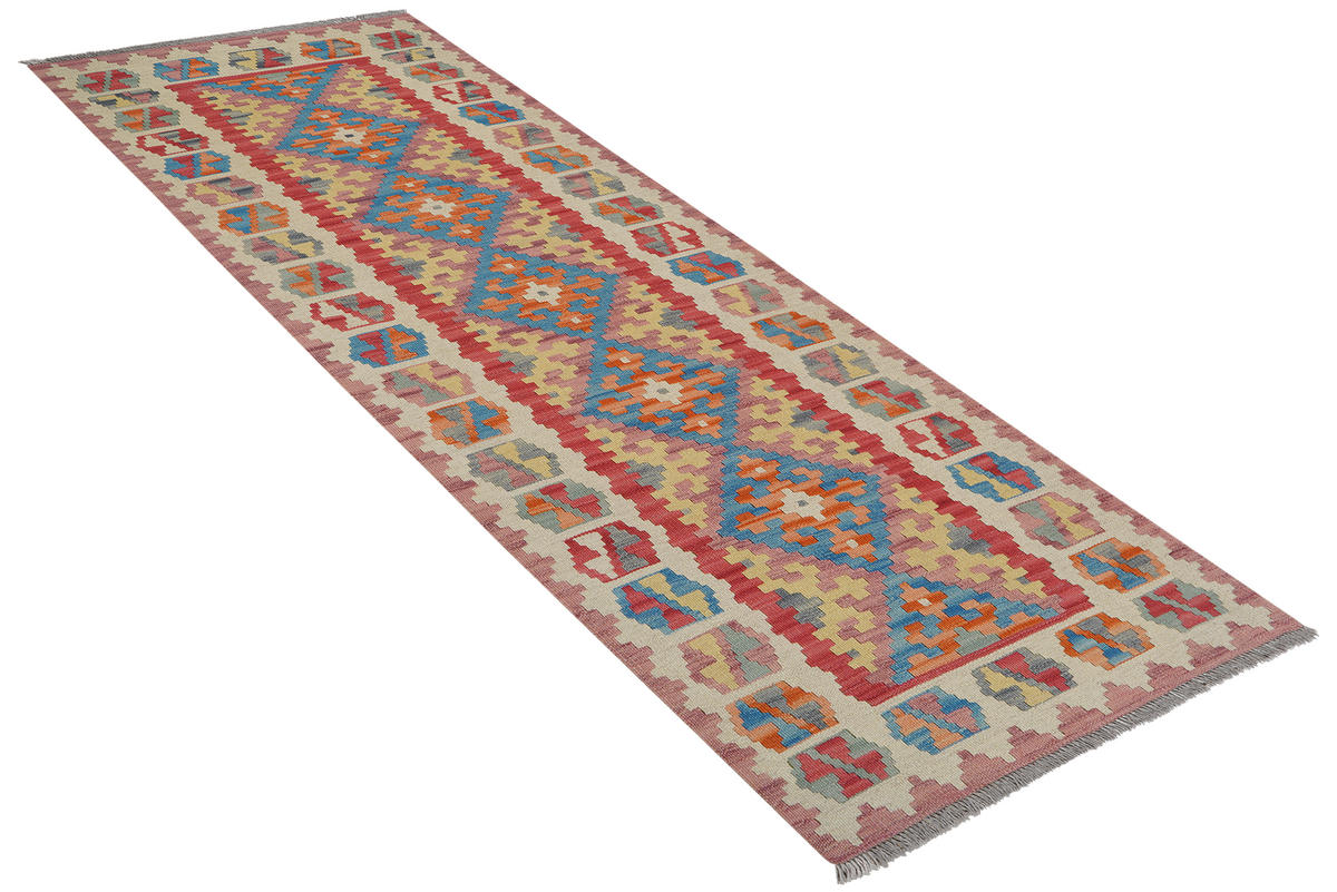 HANDWEBTEPPICH Kelim Gashgai Rot 240/85 cm Schurwolle - Rot, Textil (85/240cm) - Looma