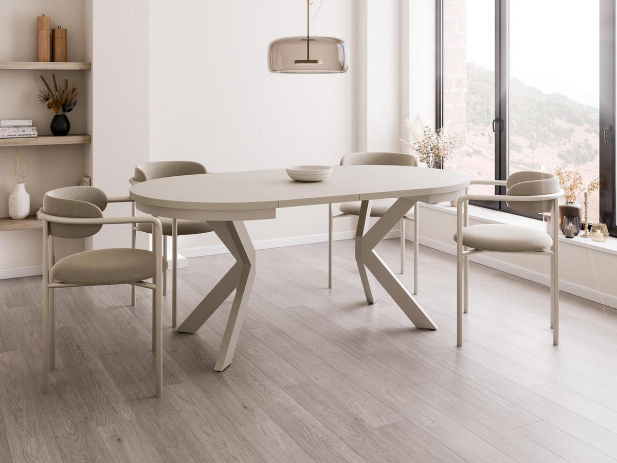 ESSTISCH modern BELLAMI Weiß - Eiche Artisan, Holzwerkstoff (100/100/75cm) - Compleo24