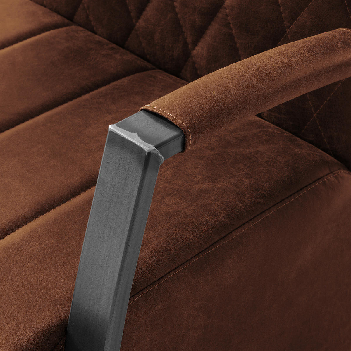 SESSEL - Antiklederlook - Braun, Textil (63/83/83cm) - home24