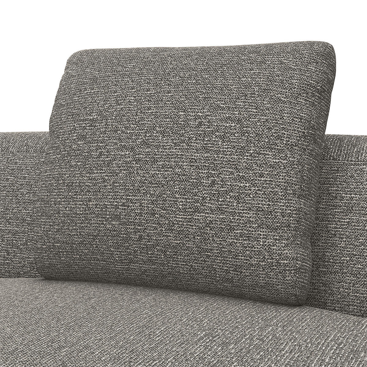 ECKSOFA mit Rundecke - Schwarz/Grau, Kunststoff/Textil (340/225cm) - home24
