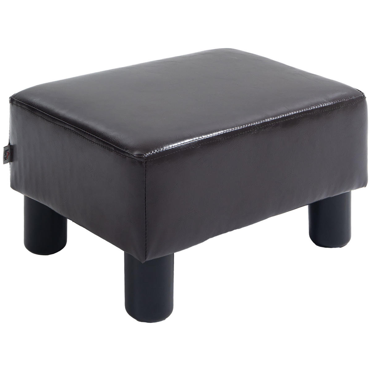 FUSSHOCKER, Polsterhocker - Dunkelbraun, Leder (30/24/40cm) - HOMCOM
