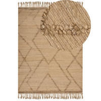 TEPPICH geflochten Beige 200/300 cm Handere - Beige, Naturmaterialien (200/300cm) - Beliani