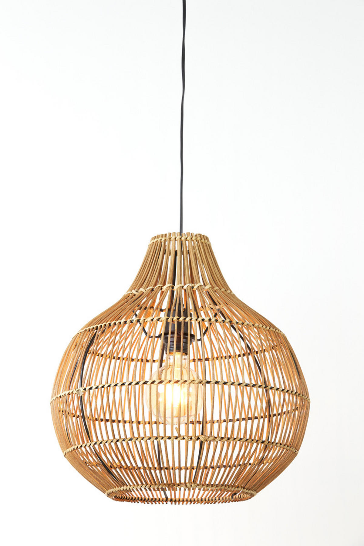 HÄNGELAMPE Pacino Braun Ø40/41,5 cm - Braun, Holz (40/40/41.5cm) - Light & Living