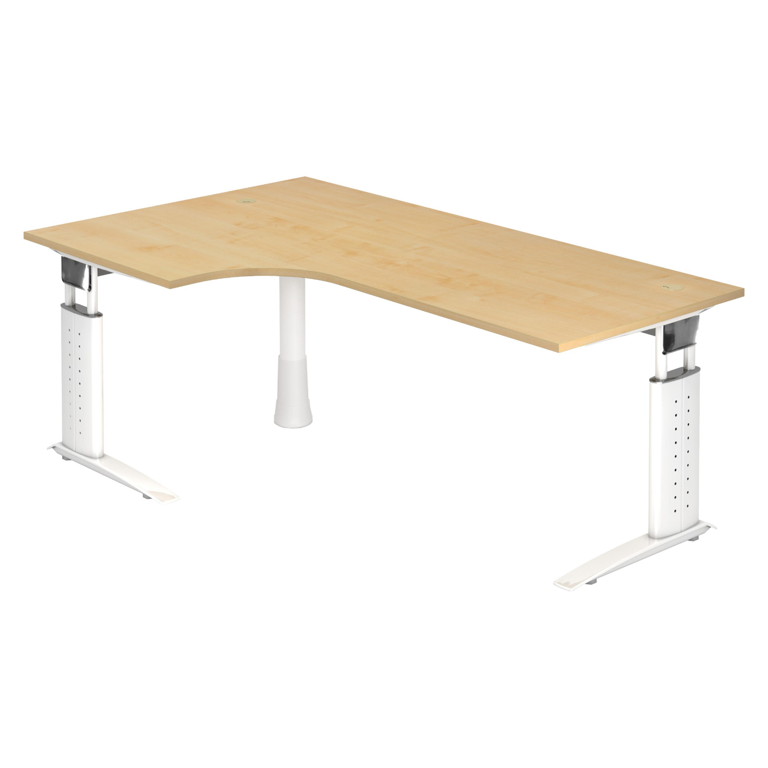bümö Schreibtisch Ahorn, Weiß 200x74x120 cm