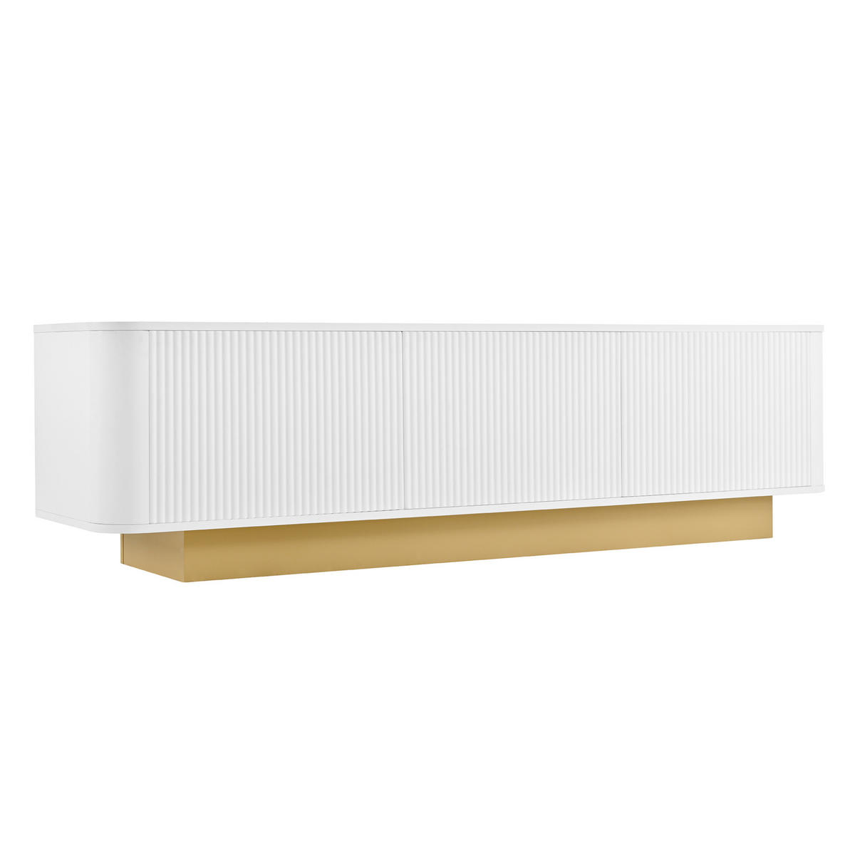 LOWBOARD 170/40,5/47 cm aus MDF und Holzwerkstoff mit Kabelmanagement Weiß - Weiß, Holzwerkstoff (170/47/40.5cm) - Modenvie
