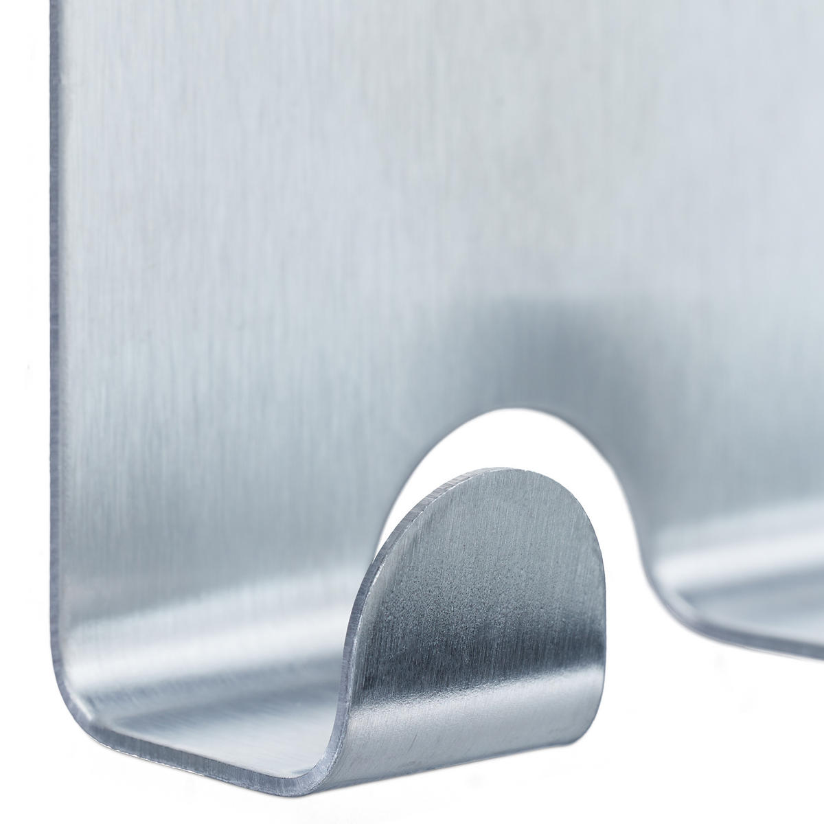 TÜRHAKEN Silber 4er-Set Edelstahl 2-fach - Silberfarben, Metall (7/6.5/5cm) - Relaxdays