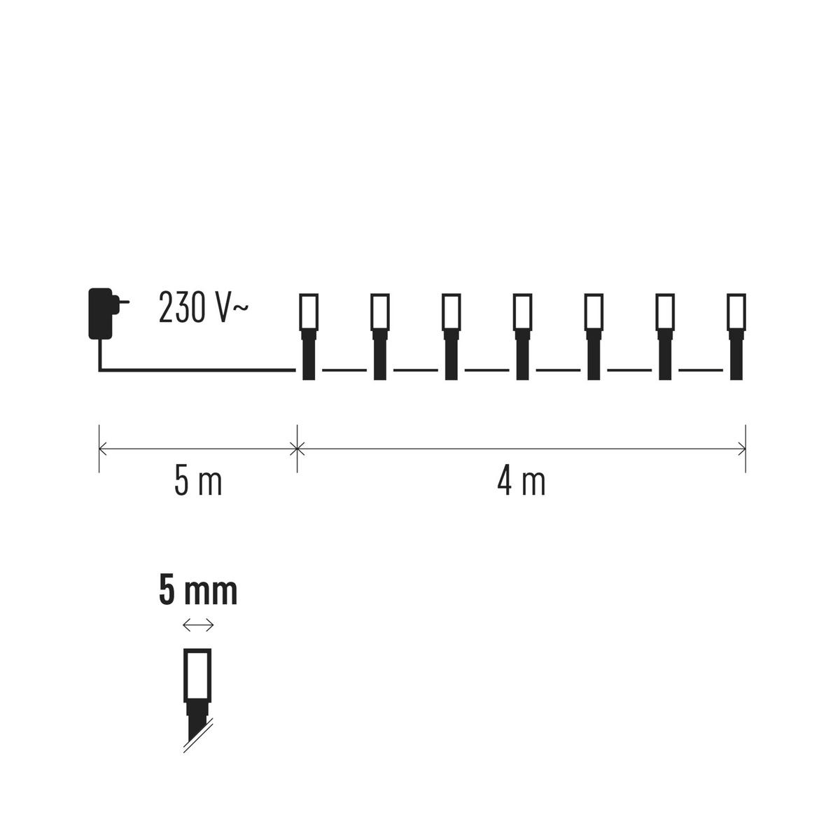 LAALU WEIHNACHTSLICHTERKETTE COLD WHITE 4 m - Grün, Kunststoff (400cm) - LAALU