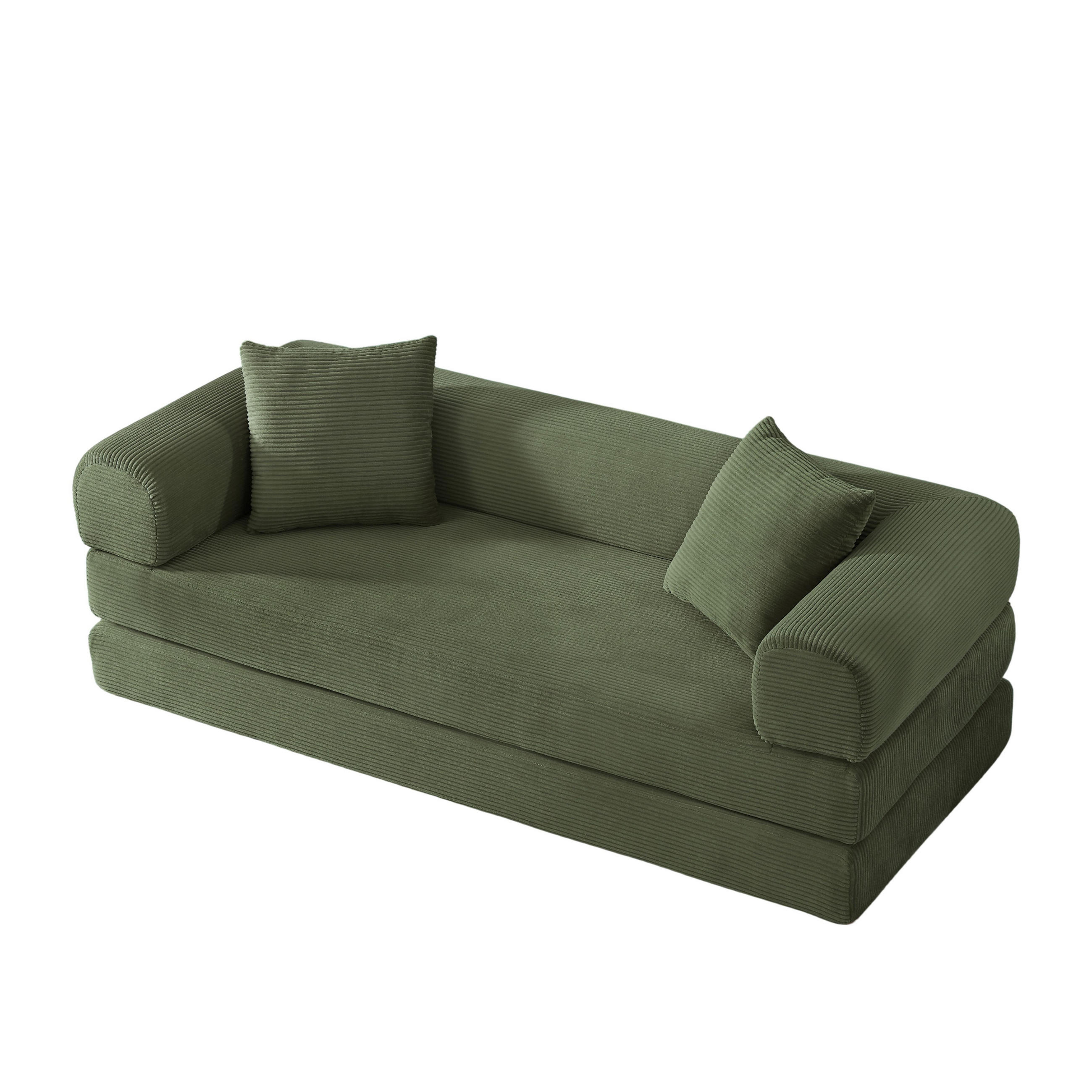 SCHLAFSOFA DE-34902 Tatami-Stil mit Bettfunktion Grün - Grün, Textil (89/59/195cm) - ComfortXL