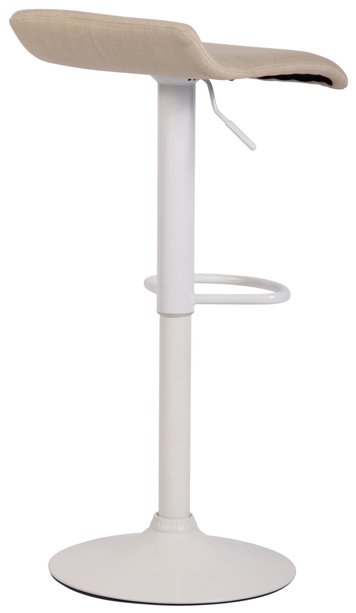 BARHOCKER Stoff creme - Creme/Weiß, Textil/Metall (36/63/39cm) - CLP