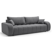 SOFA Grau ALOO Ausziehbar Mit Dekokissen Bezogen Mit Bouclé-Stoff - Grau, Textil (248/88/105cm) - Sepro Meble