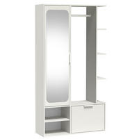 GARDEROBENSCHRANK Nemrut Weiß 100/189/33 cm – Modern, mit Spiegel und viel Stauraum - Weiß, Holzwerkstoff/Kunststoff (100/189.4/33cm) - AX Living