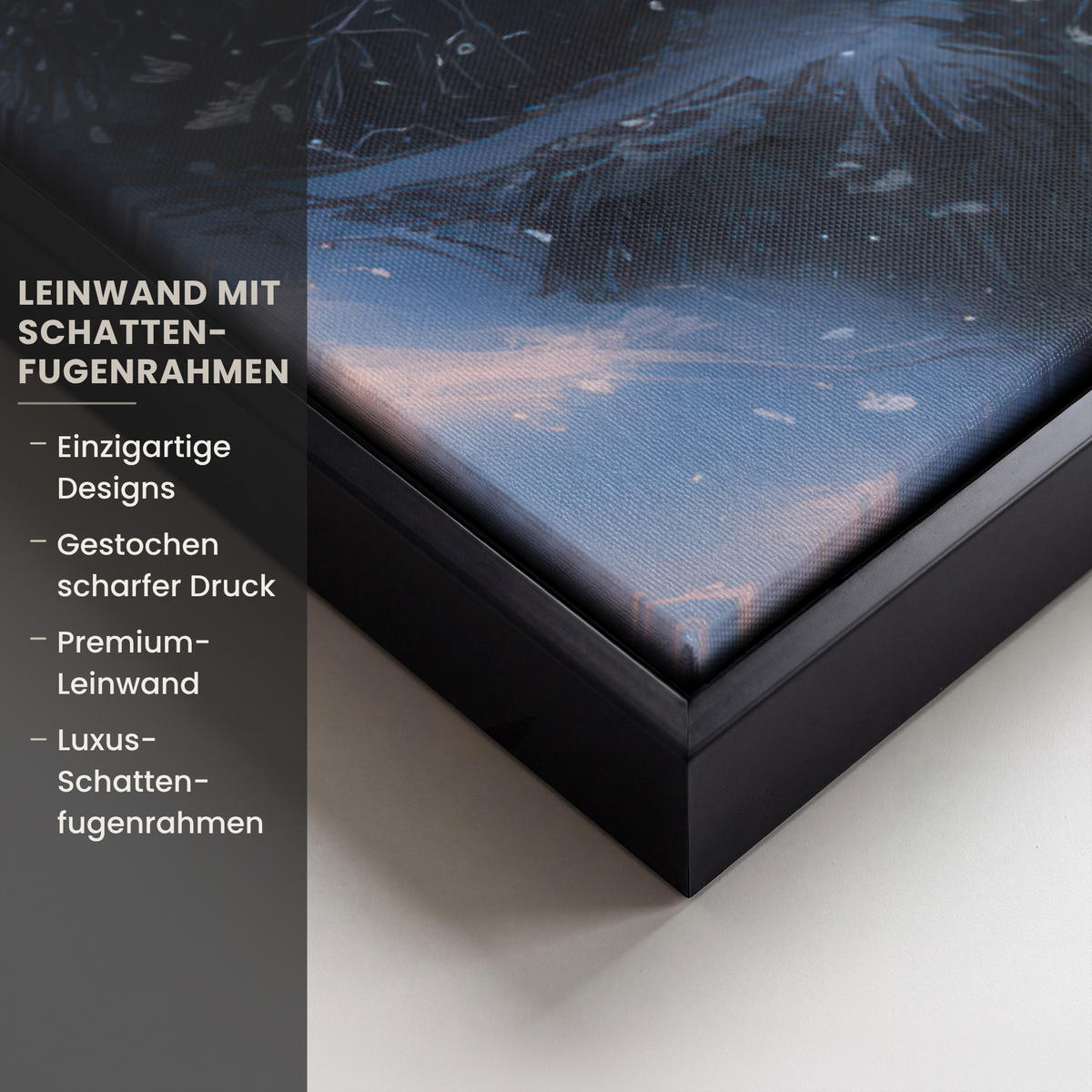 LEINWAND Bilder mit Rahmen - Weihnachtszug - Schnee - Winter - Weihnachten - 100x70 - Dunkelrot, Textil (100/70cm) - MuchoWow