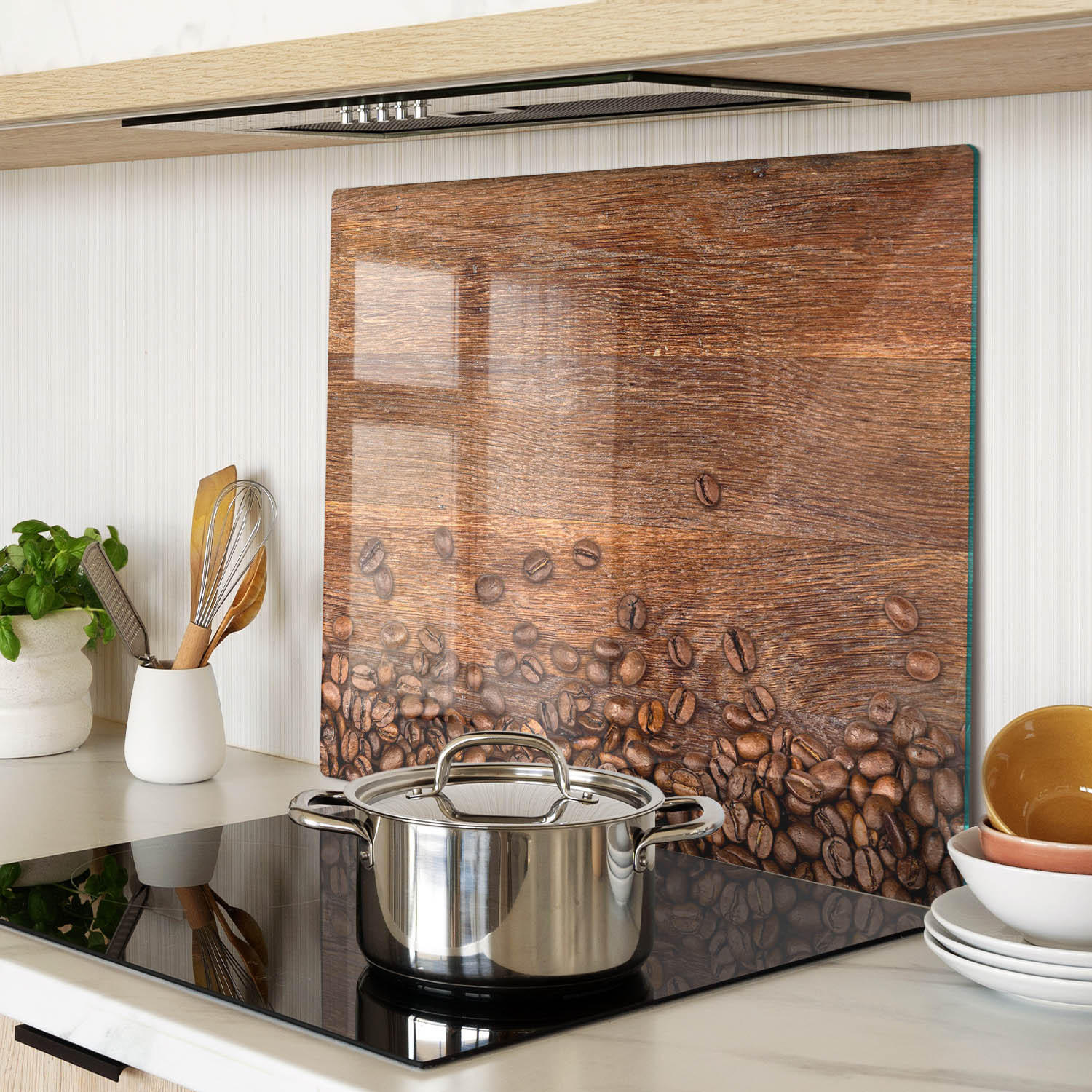GLASPLATTE 60x52 cm Kaffeebohnen - Braun, Glas (60/0.4/52cm) - TULUP