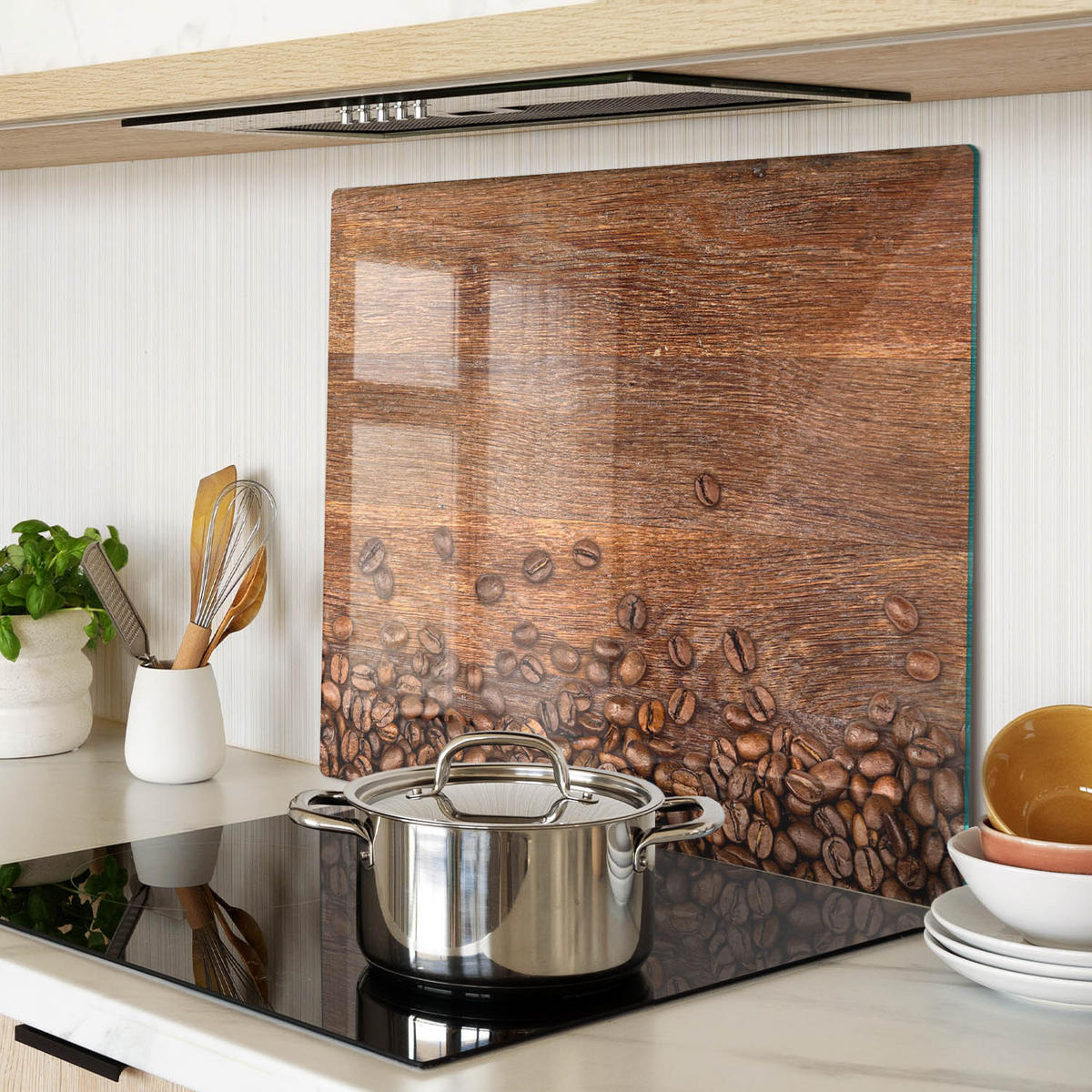 GLASPLATTE 60x52 cm Kaffeebohnen - Braun, Glas (60/0.4/52cm) - TULUP