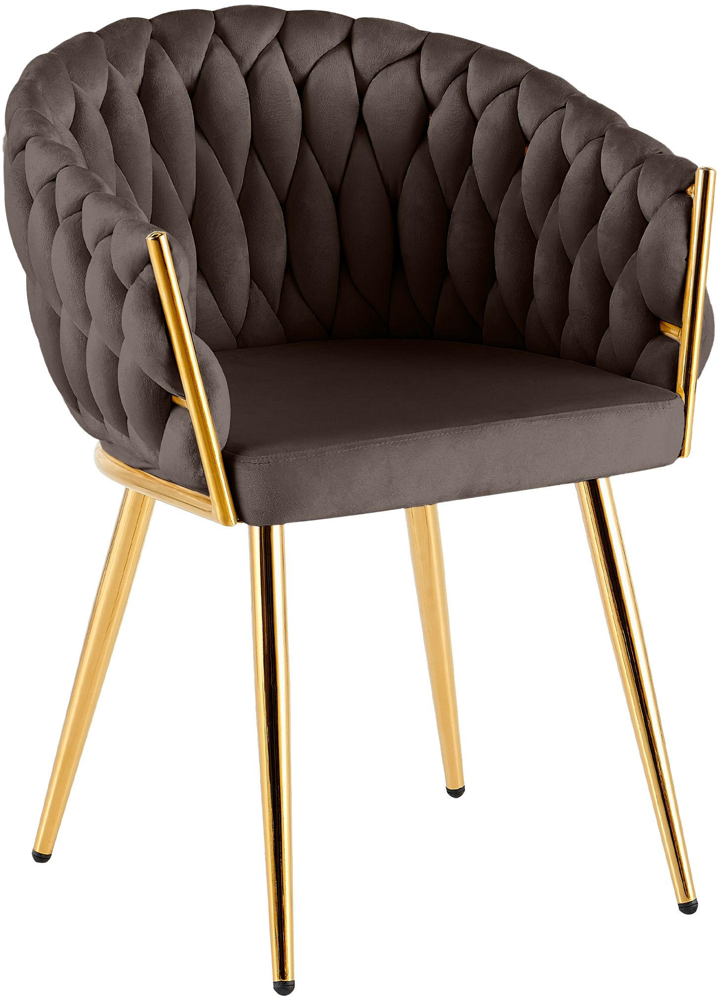 ARMLEHNENSTUHL Samt Braun - Goldfarben/Braun, Textil/Metall (58/80/57cm) - CLP