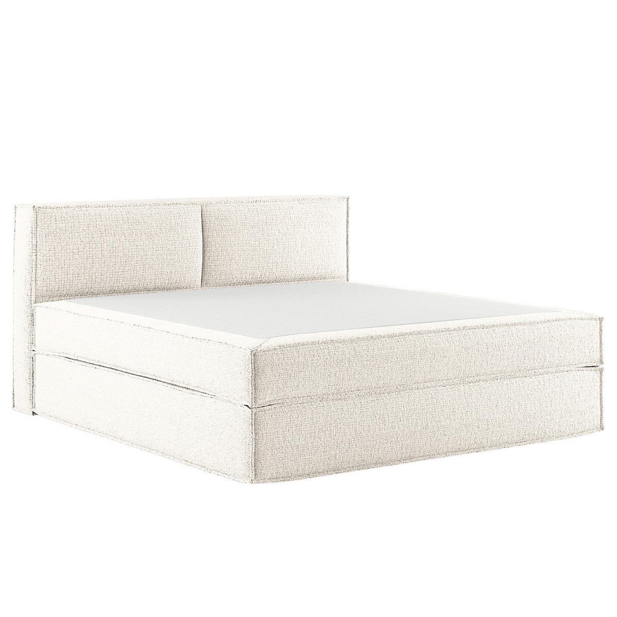 BOXSPRINGBETT mit Kopfteil - Premium - Weiß, Textil (200/200cm) - home24