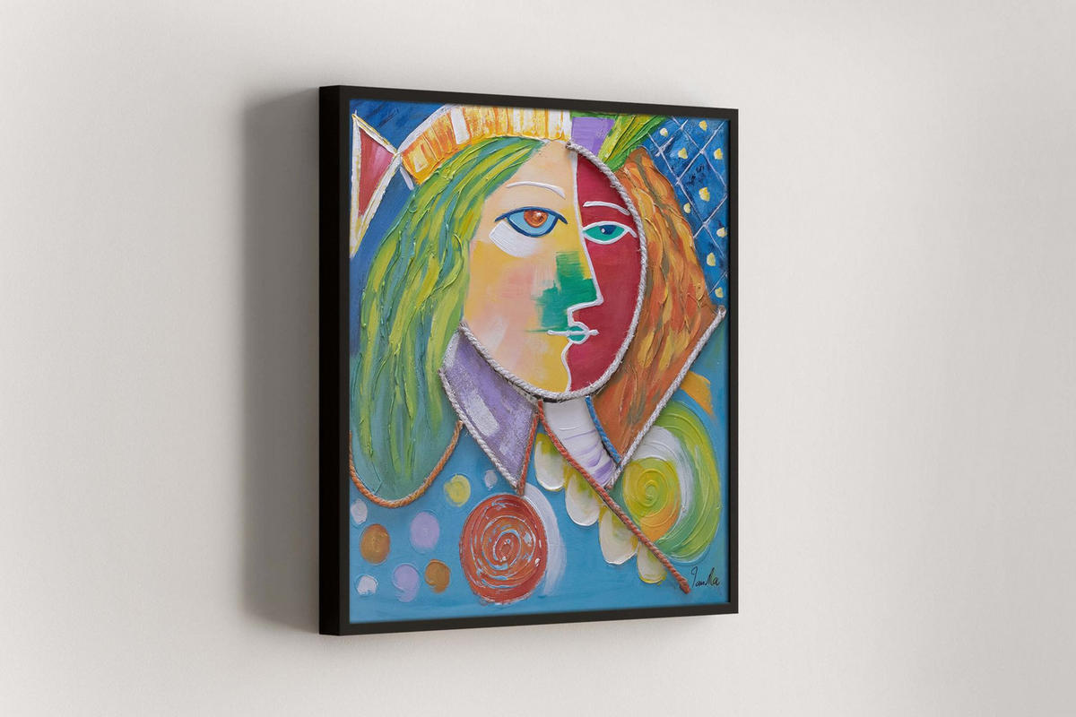 OLEJOMAĽBA 80/80 cm, Zvieratá - viacfarebná, drevo/textil (80/80cm) - KUNSTLOFT